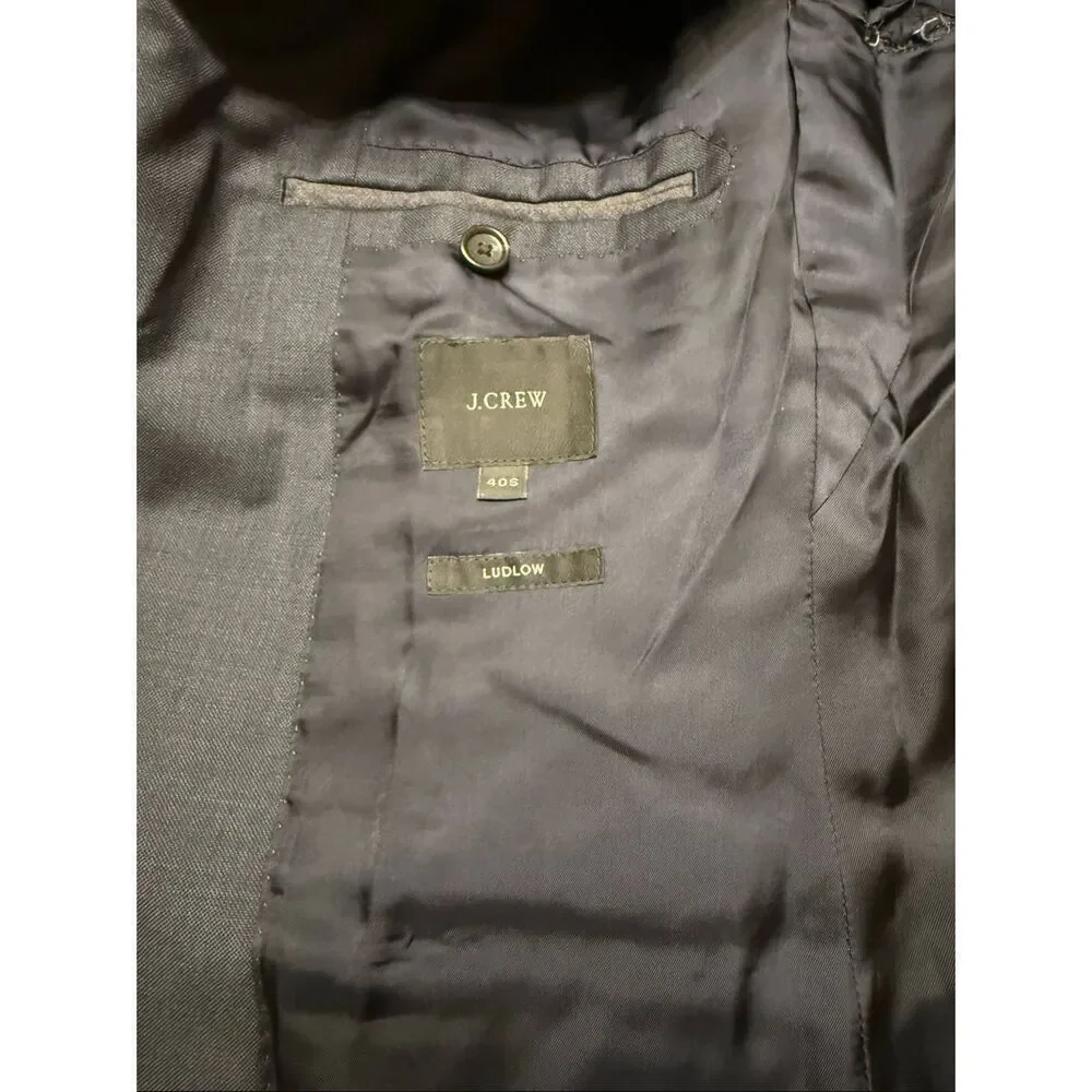 J Crew Ludlow Sport Coat Men 40S Gray Italian Fabric Jacket Tollegno 1900 Blazer